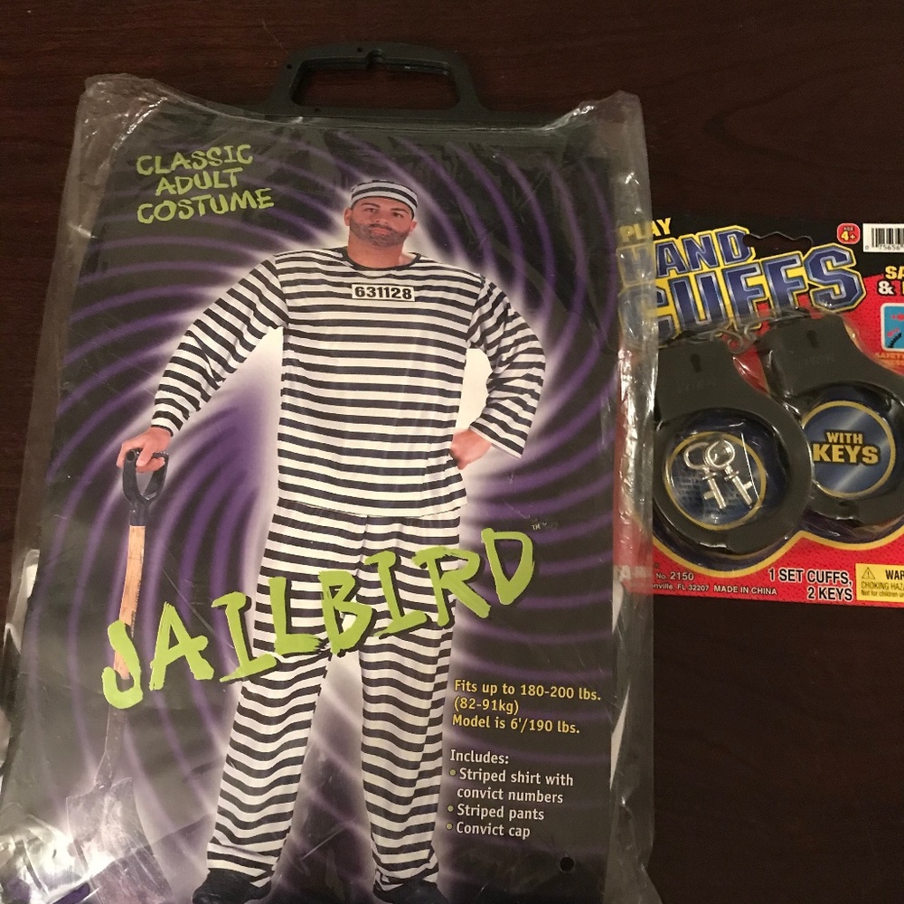 NEVER OPENED NEVER WORN Adult Jailbird Costume